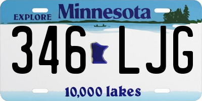 MN license plate 346LJG
