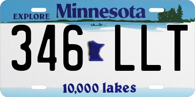 MN license plate 346LLT