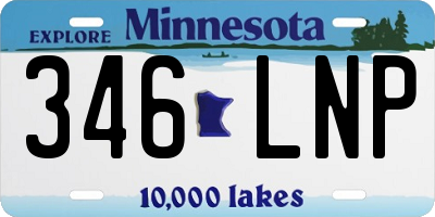 MN license plate 346LNP