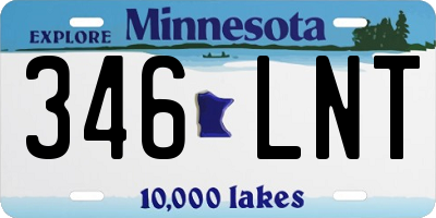 MN license plate 346LNT