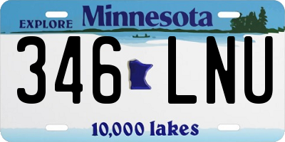 MN license plate 346LNU