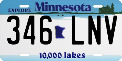 MN license plate 346LNV