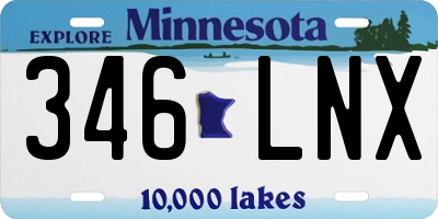 MN license plate 346LNX