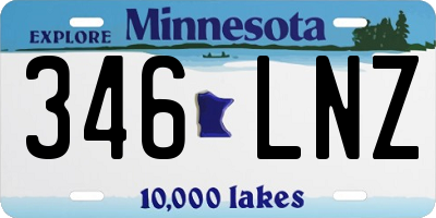 MN license plate 346LNZ
