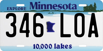 MN license plate 346LOA