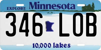 MN license plate 346LOB