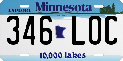 MN license plate 346LOC