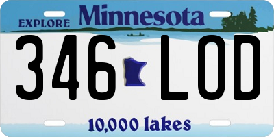 MN license plate 346LOD