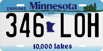 MN license plate 346LOH