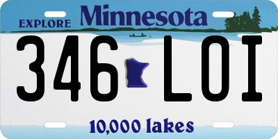 MN license plate 346LOI