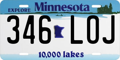 MN license plate 346LOJ
