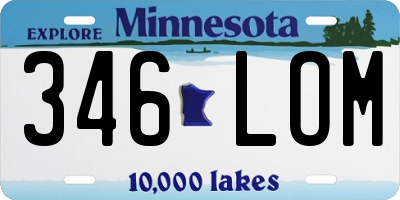 MN license plate 346LOM