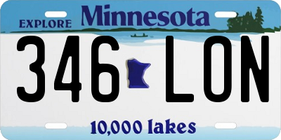 MN license plate 346LON