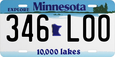 MN license plate 346LOO
