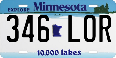 MN license plate 346LOR