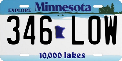 MN license plate 346LOW
