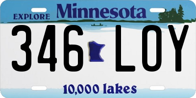 MN license plate 346LOY