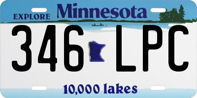 MN license plate 346LPC