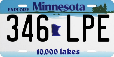 MN license plate 346LPE