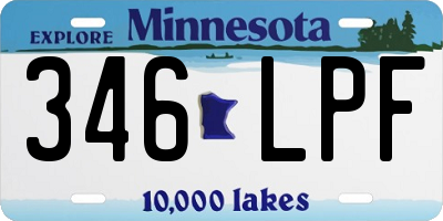 MN license plate 346LPF