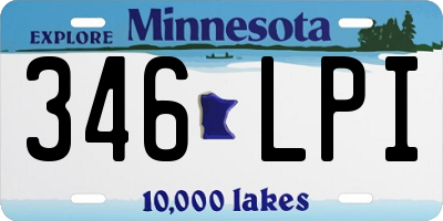 MN license plate 346LPI