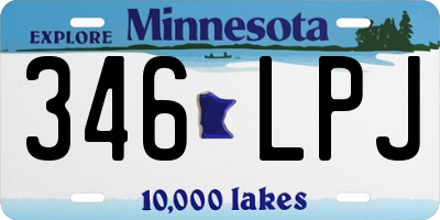 MN license plate 346LPJ