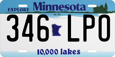 MN license plate 346LPO