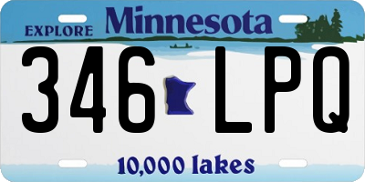 MN license plate 346LPQ
