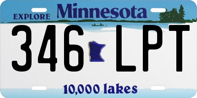 MN license plate 346LPT
