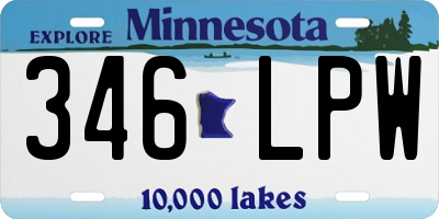 MN license plate 346LPW