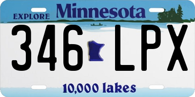 MN license plate 346LPX