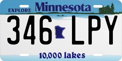 MN license plate 346LPY