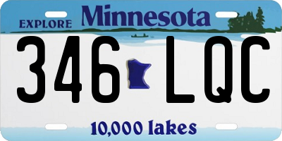 MN license plate 346LQC