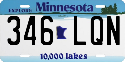 MN license plate 346LQN