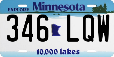 MN license plate 346LQW