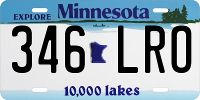 MN license plate 346LRO