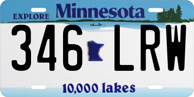 MN license plate 346LRW
