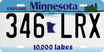 MN license plate 346LRX