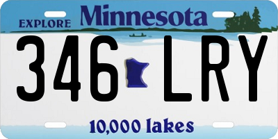 MN license plate 346LRY