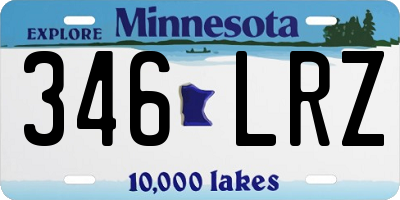 MN license plate 346LRZ