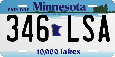 MN license plate 346LSA