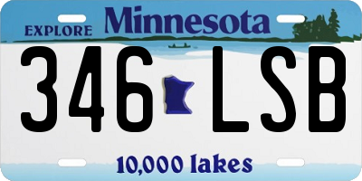 MN license plate 346LSB