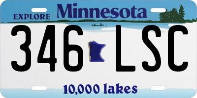 MN license plate 346LSC