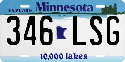 MN license plate 346LSG