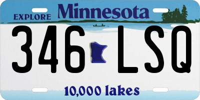 MN license plate 346LSQ