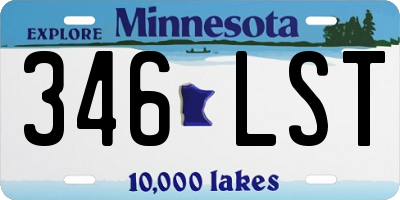 MN license plate 346LST