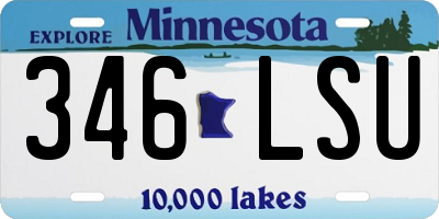 MN license plate 346LSU
