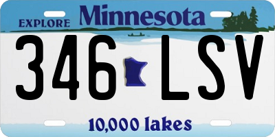 MN license plate 346LSV