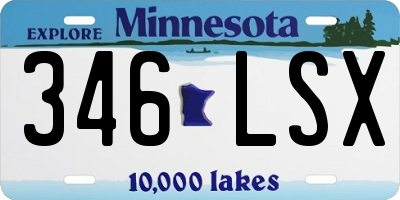 MN license plate 346LSX