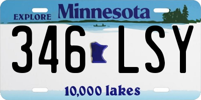 MN license plate 346LSY